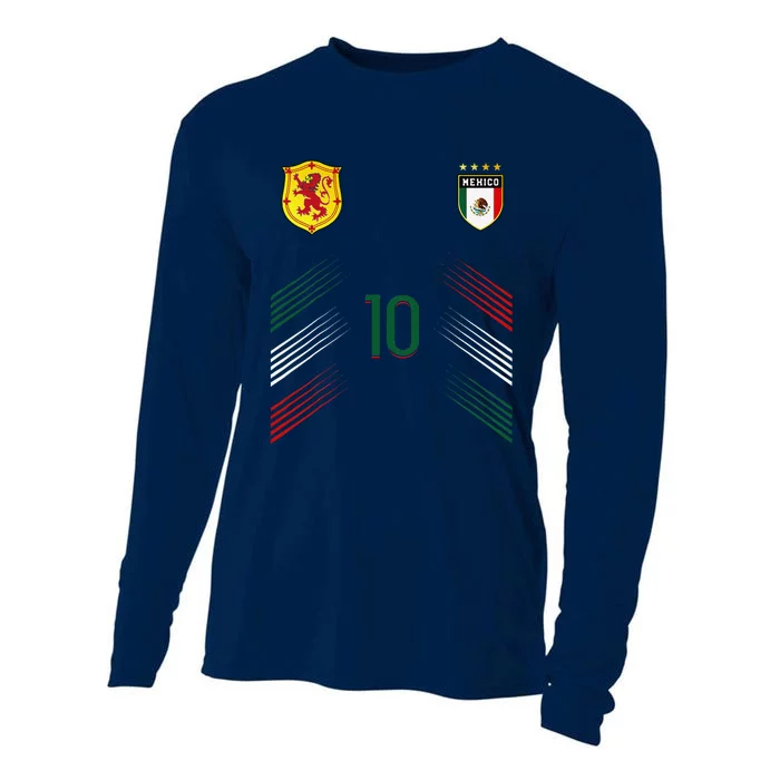 Mexico Soccer Fans Jersey Mexican Flag Football Lovers Cooling Performance Long Sleeve Crew