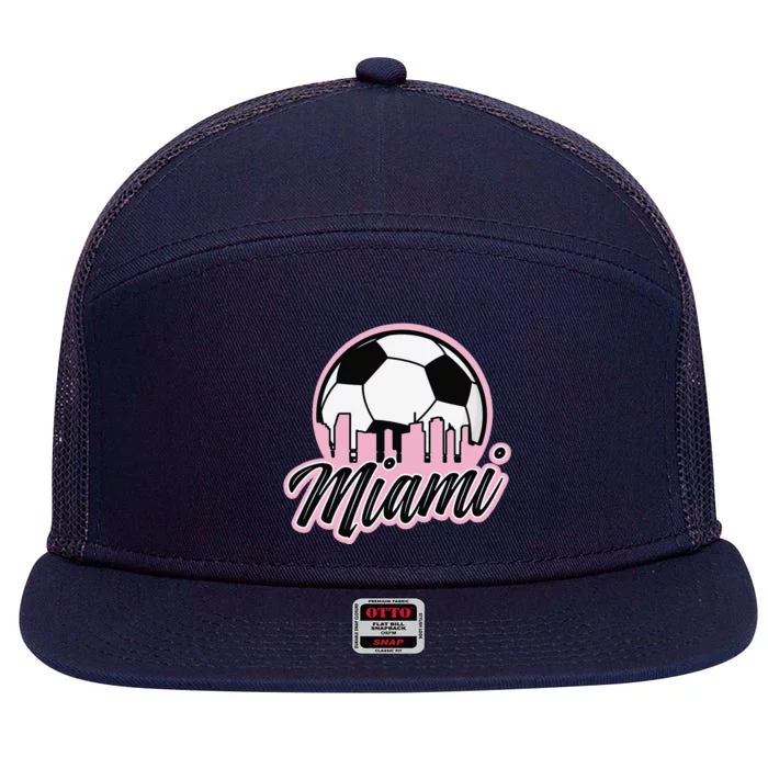 Miami Soccer Fansrelated Products 7 Panel Mesh Trucker Snapback Hat