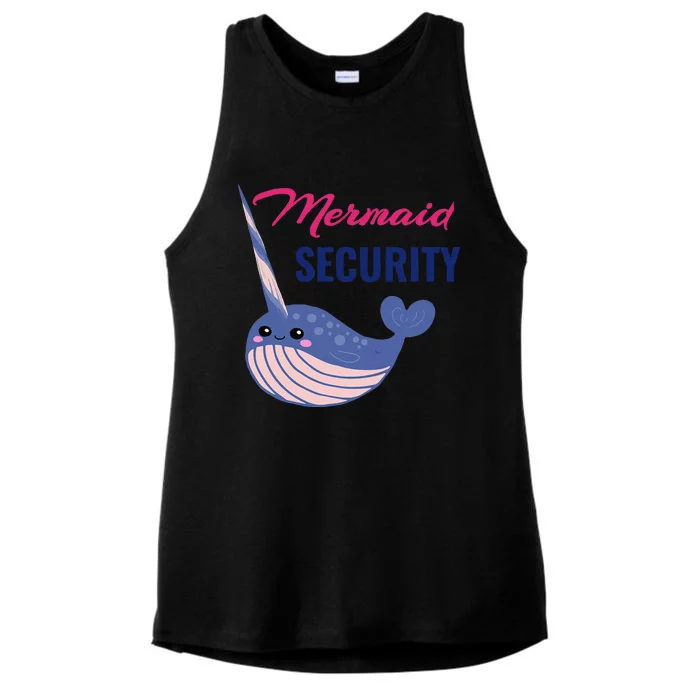 Mermaid Security For Narwhal Whale Sea Ocean Lovers Cute Ladies Tri-Blend Wicking Tank