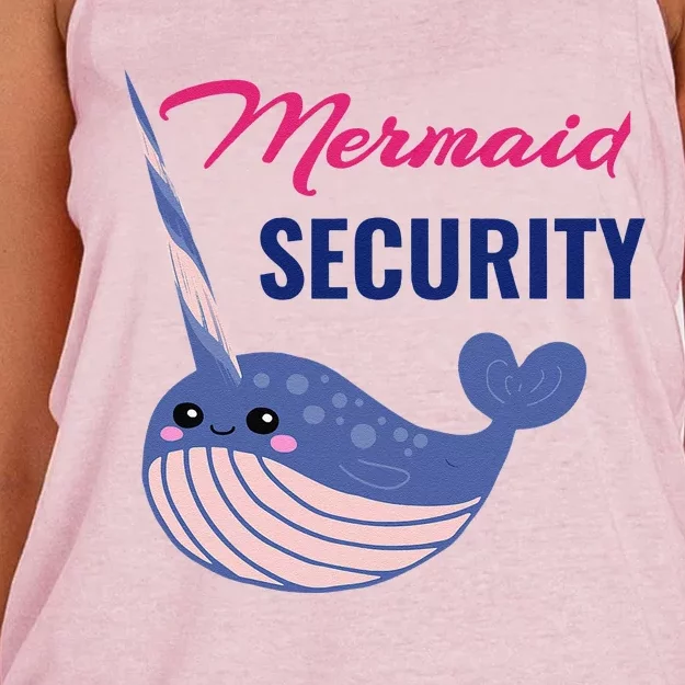 Mermaid Security For Narwhal Whale Sea Ocean Lovers Cute Women's Knotted Racerback Tank