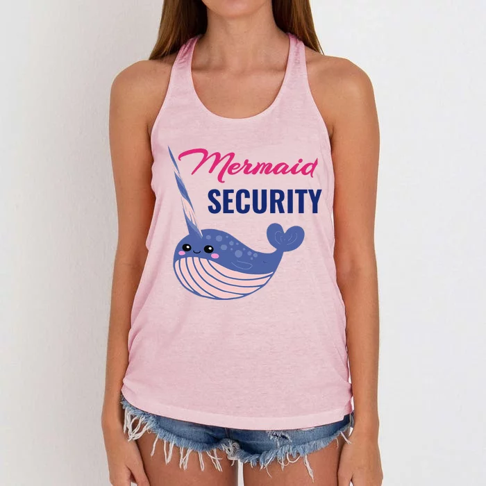 Mermaid Security For Narwhal Whale Sea Ocean Lovers Cute Women's Knotted Racerback Tank