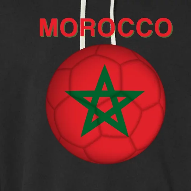 Morocco Soccer Football Moroccan Flag Gift Garment-Dyed Fleece Hoodie