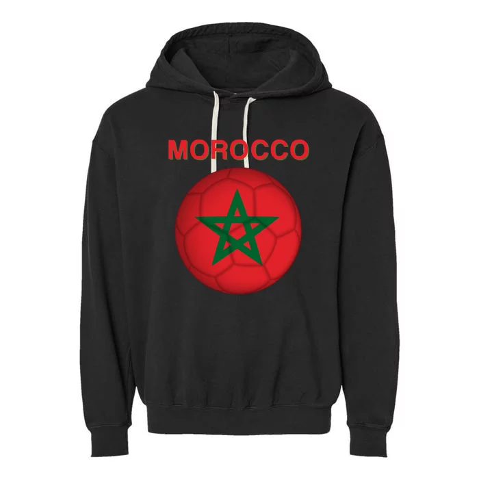 Morocco Soccer Football Moroccan Flag Gift Garment-Dyed Fleece Hoodie