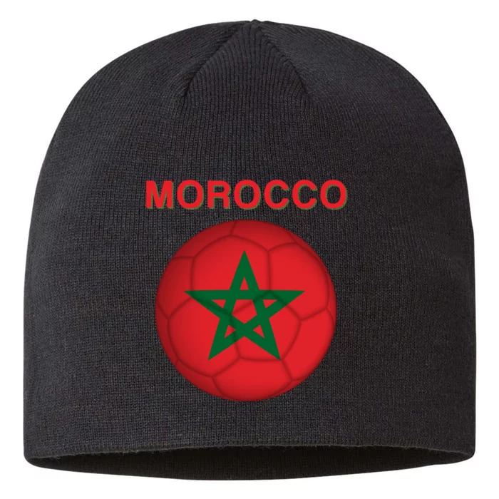 Morocco Soccer Football Moroccan Flag Gift 8 1/2in Sustainable Knit Beanie