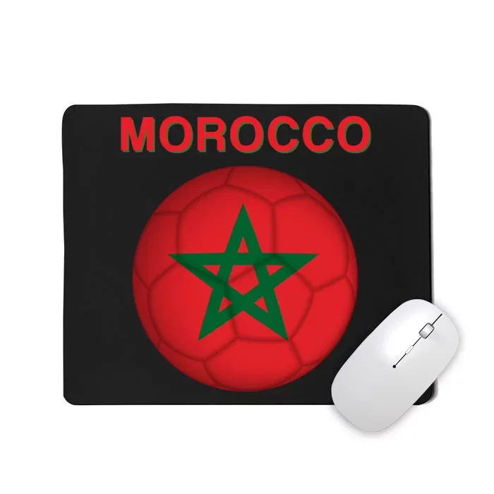 Morocco Soccer Football Moroccan Flag Gift Mousepad