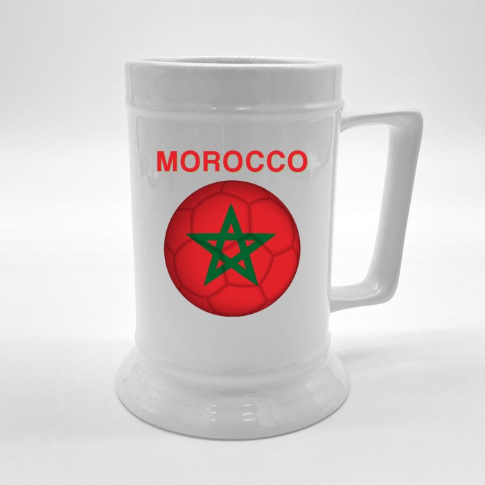 Morocco Soccer Football Moroccan Flag Gift Front & Back Beer Stein