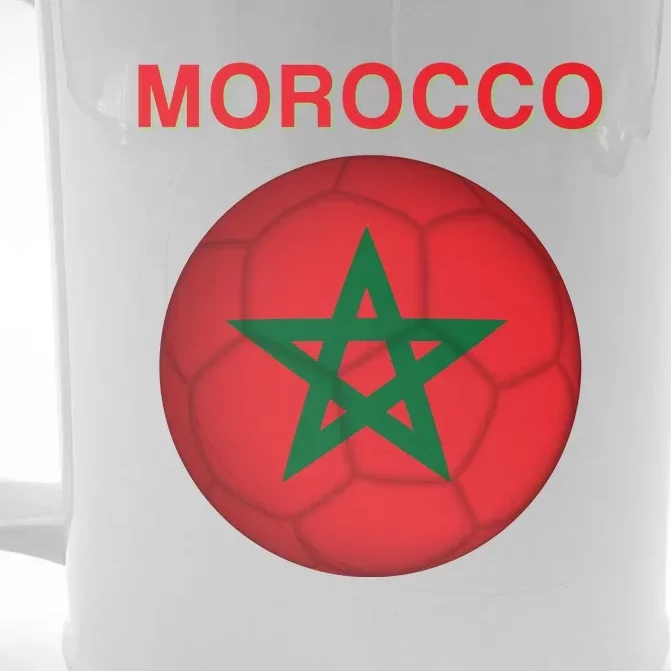 Morocco Soccer Football Moroccan Flag Gift Front & Back Beer Stein