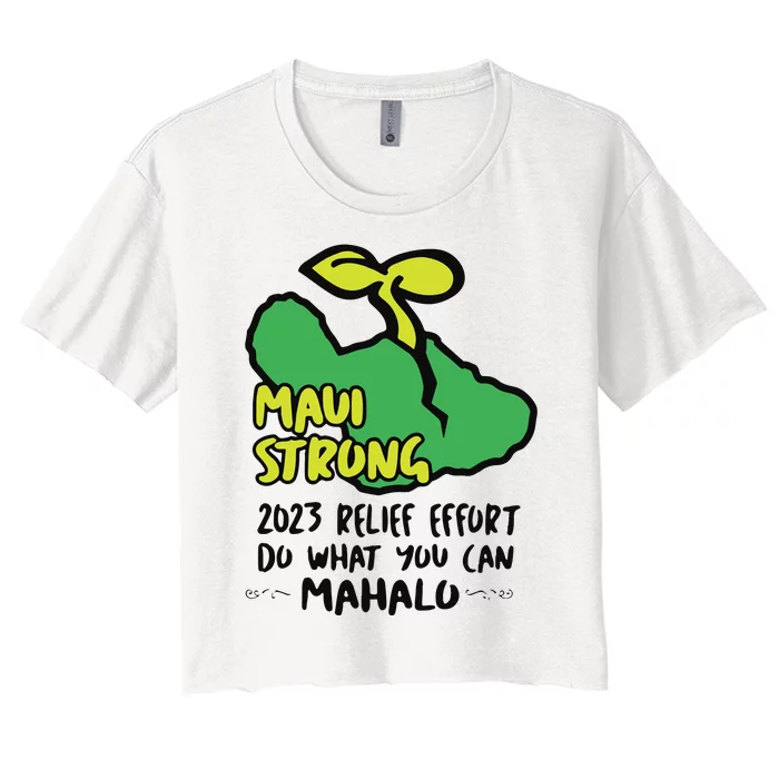 Maui Strong Fundraiser Lahaina Banyan Tree Women's Crop Top Tee