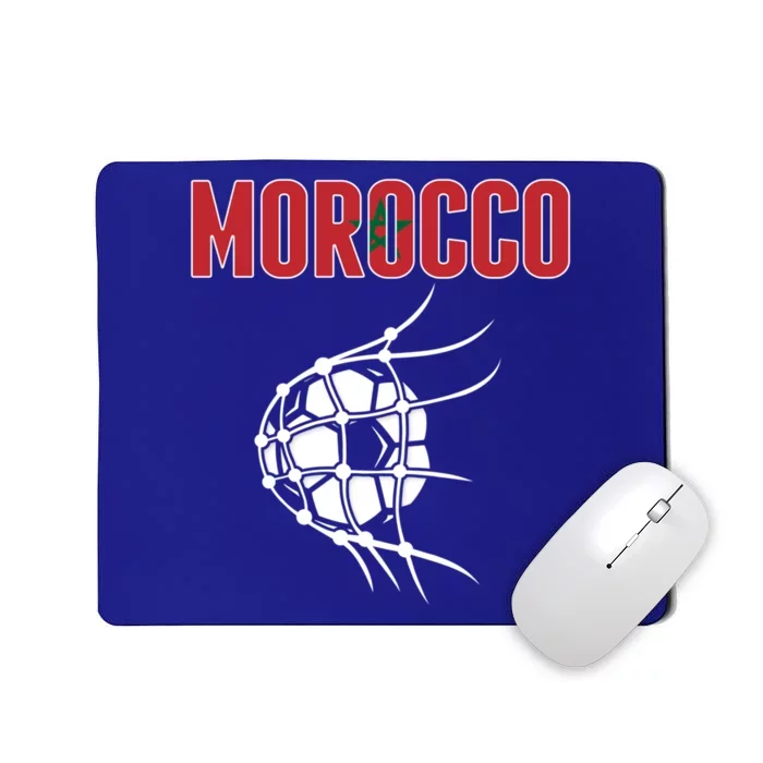 Morocco Soccer Fans Jersey Great Gift Moroccan Flag Football In Net Great Gift Mousepad