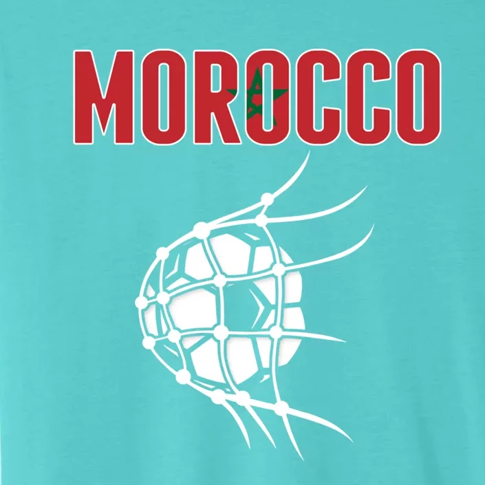 Morocco Soccer Fans Jersey Great Gift Moroccan Flag Football In Net Great Gift ChromaSoft Performance T-Shirt