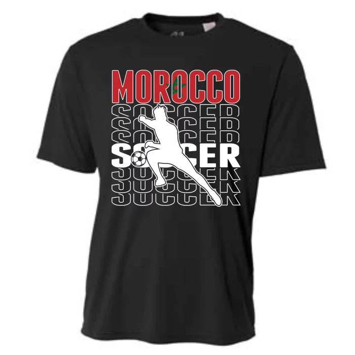 Morocco Soccer Fans Jersey Cool Gift Moroccan Flag Football Lovers Meaningful Gi Cooling Performance Crew T-Shirt