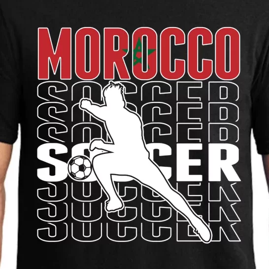 Morocco Soccer Fans Jersey Cool Gift Moroccan Flag Football Lovers Meaningful Gi Pajama Set