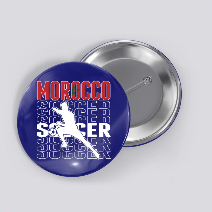 Morocco Soccer Fans Jersey Cool Gift Moroccan Flag Football Lovers Meaningful Gi Button