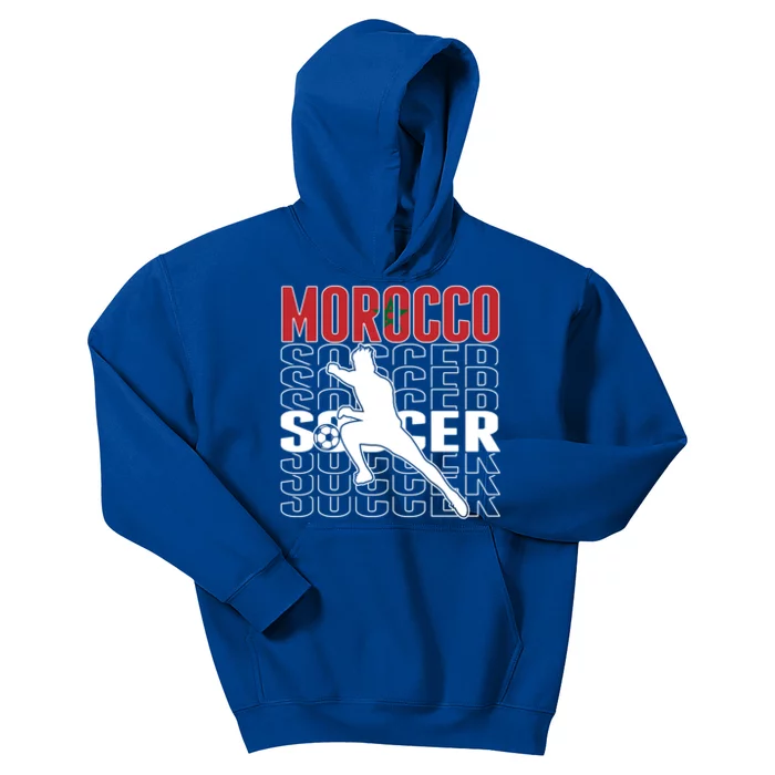 Morocco Soccer Fans Jersey Cool Gift Moroccan Flag Football Lovers Meaningful Gi Kids Hoodie