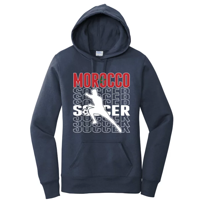 Morocco Soccer Fans Jersey Cool Gift Moroccan Flag Football Lovers Meaningful Gi Women's Pullover Hoodie