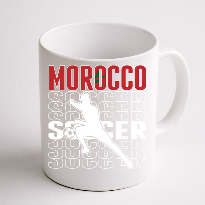 Morocco Soccer Fans Jersey Cool Gift Moroccan Flag Football Lovers Meaningful Gi Front & Back Coffee Mug