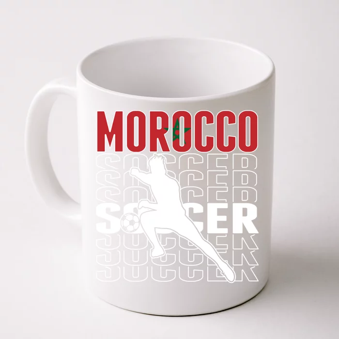 Morocco Soccer Fans Jersey Cool Gift Moroccan Flag Football Lovers Meaningful Gi Front & Back Coffee Mug