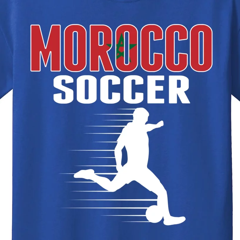 Morocco Soccer Fans Jersey Gift Moroccan Flag Football Lovers Gift Kids T-Shirt