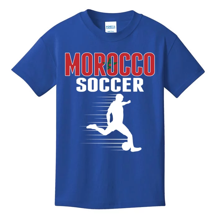 Morocco Soccer Fans Jersey Gift Moroccan Flag Football Lovers Gift Kids T-Shirt