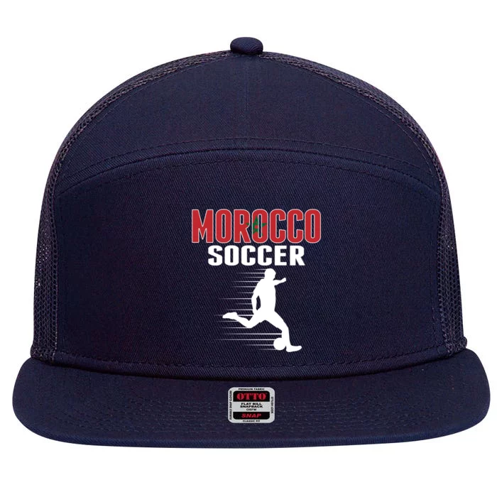 Morocco Soccer Fans Jersey Gift Moroccan Flag Football Lovers Gift 7 Panel Mesh Trucker Snapback Hat