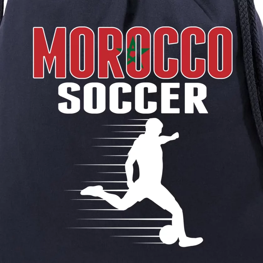 Morocco Soccer Fans Jersey Gift Moroccan Flag Football Lovers Gift Drawstring Bag