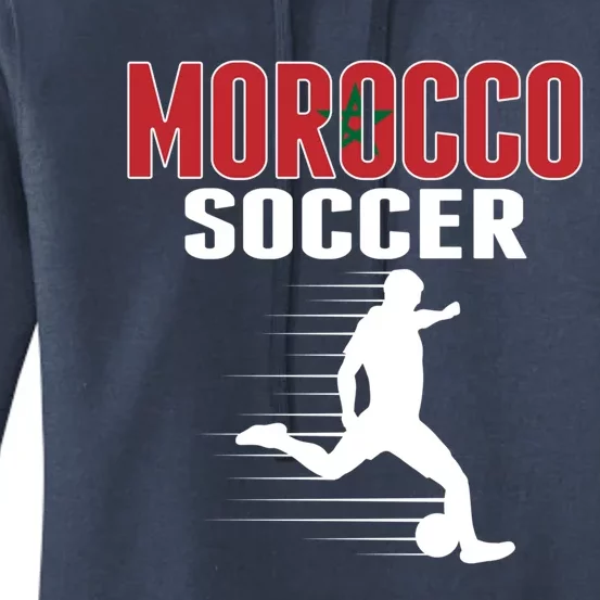 Morocco Soccer Fans Jersey Gift Moroccan Flag Football Lovers Gift Women's Pullover Hoodie