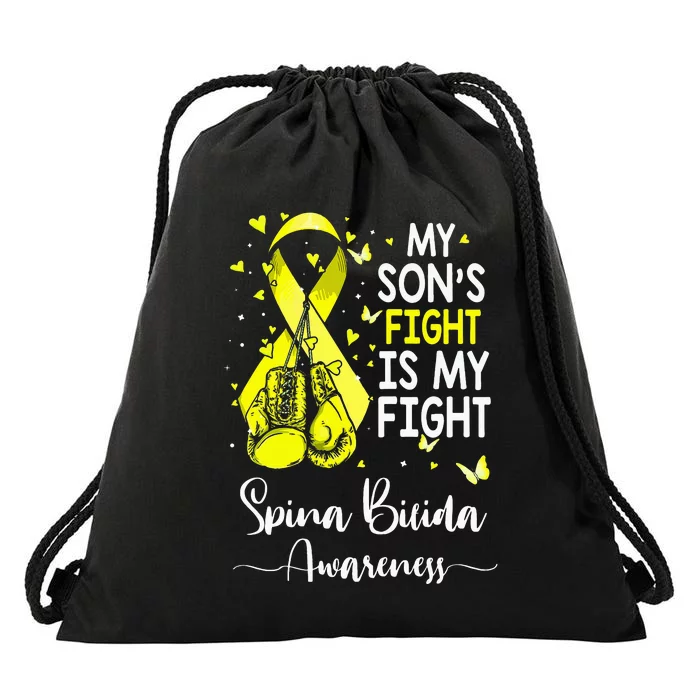 My Son's Fight Is My Fight Spina Bifida Awareness Drawstring Bag