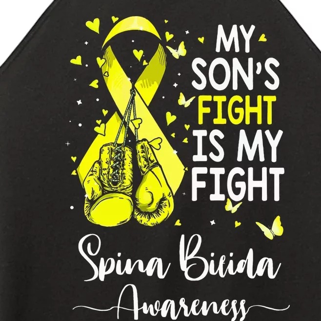 My Son's Fight Is My Fight Spina Bifida Awareness Women’s Perfect Tri Rocker Tank