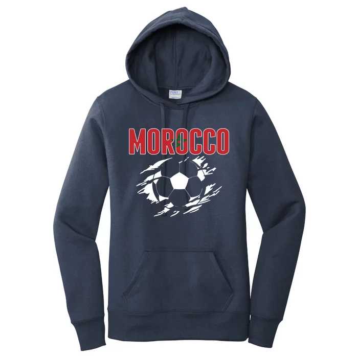 Morocco Soccer Fans Jersey Gift Moroccan Football Supporters Funny Gift Women's Pullover Hoodie