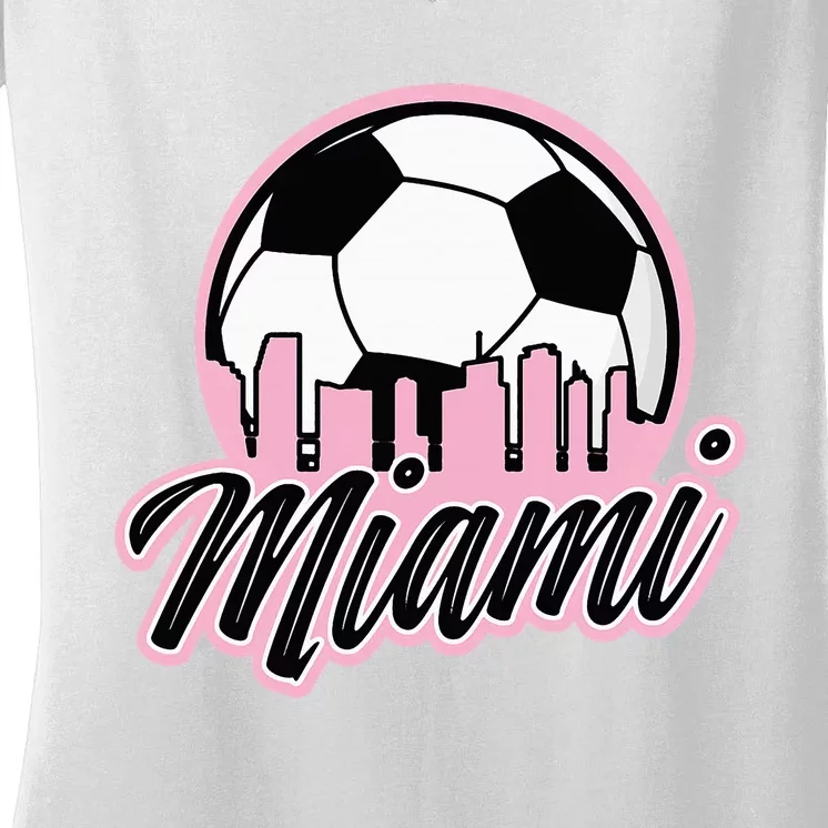 Miami Soccer Fans Related Products Women's V-Neck T-Shirt