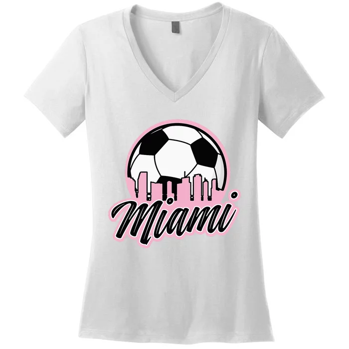 Miami Soccer Fans Related Products Women's V-Neck T-Shirt