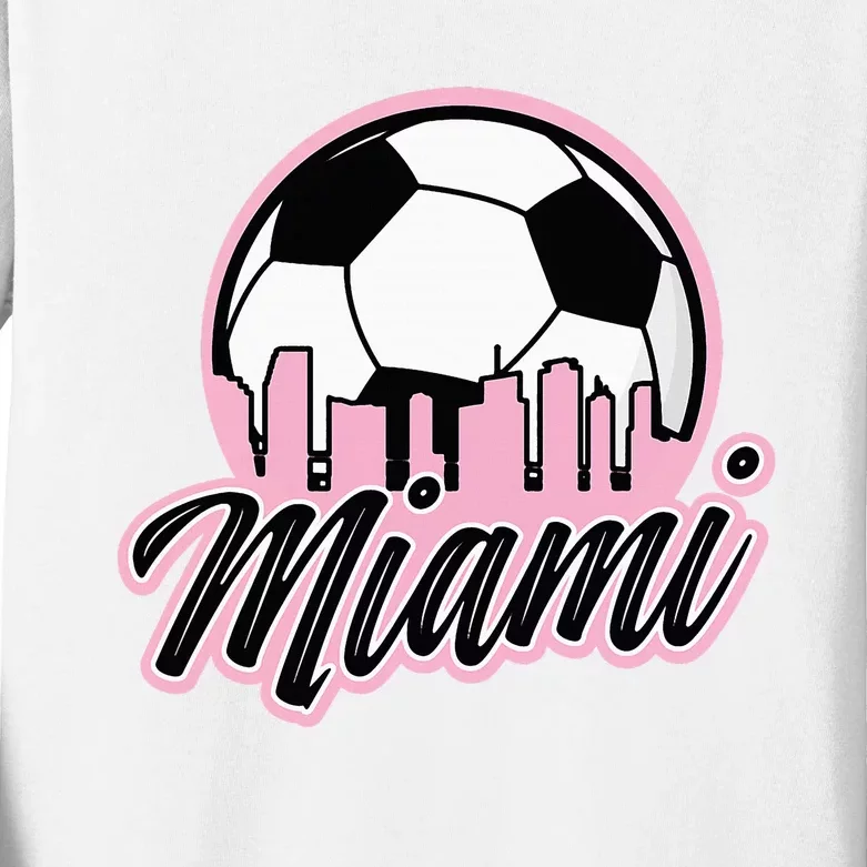 Miami Soccer Fans Related Products Kids Long Sleeve Shirt