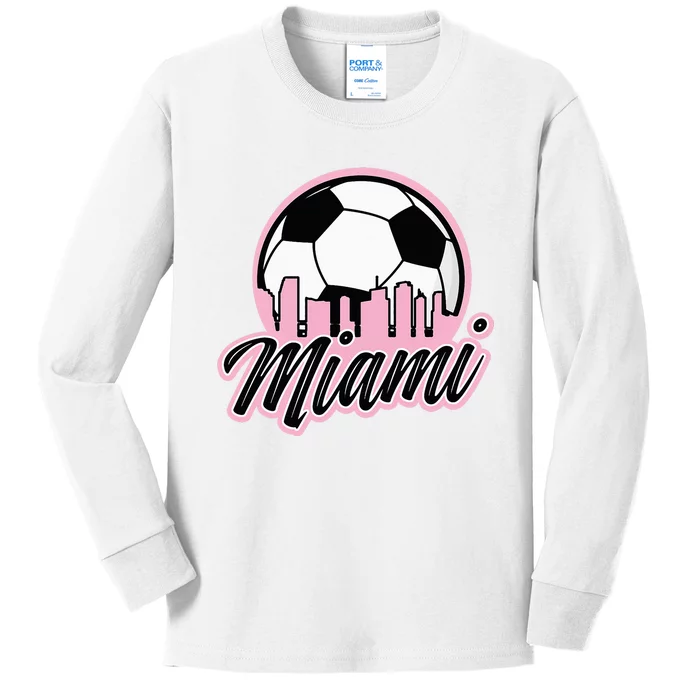 Miami Soccer Fans Related Products Kids Long Sleeve Shirt