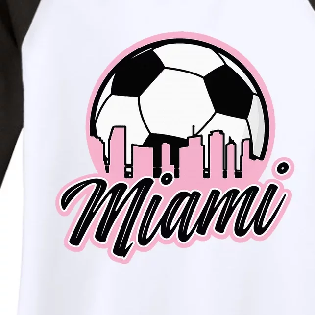 Miami Soccer Fans Related Products Women's Tri-Blend 3/4-Sleeve Raglan Shirt