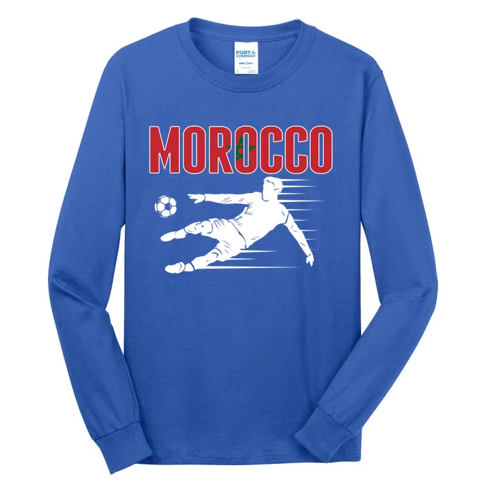 Morocco Soccer Fans Jersey Cool Gift Moroccan Football Supporters Gift Tall Long Sleeve T-Shirt