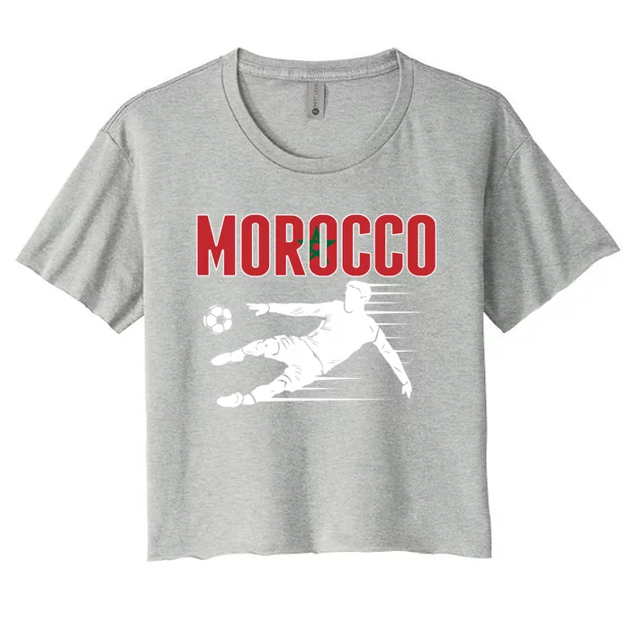 Morocco Soccer Fans Jersey Cool Gift Moroccan Football Supporters Gift Women's Crop Top Tee