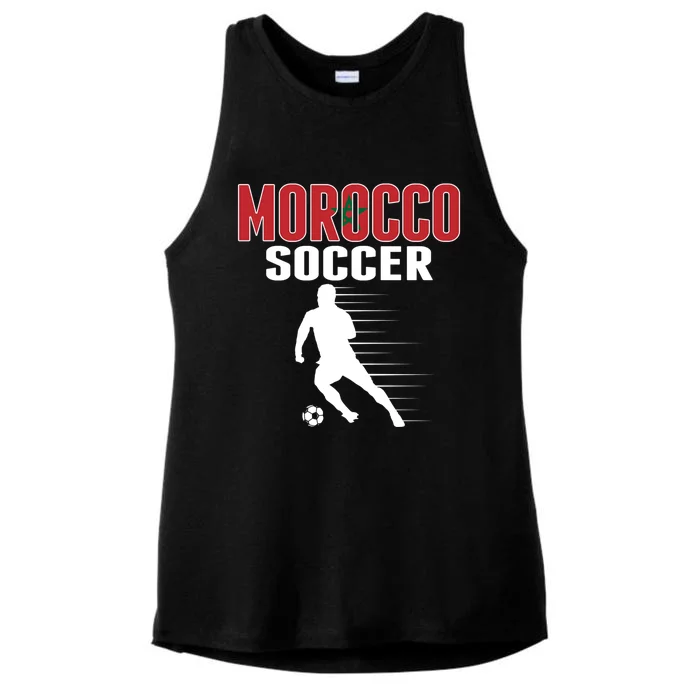 Morocco Soccer Fans Jersey Great Gift Moroccan Football Supporters Cool Gift Ladies Tri-Blend Wicking Tank