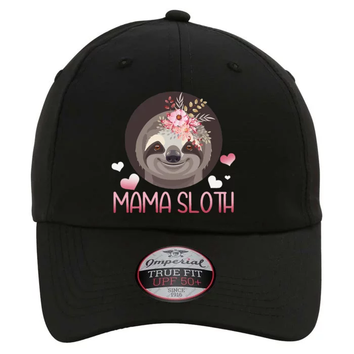 Mama Sloth Flowers Funny Mom Grandma Sloth Mothers Day The Original Performance Cap