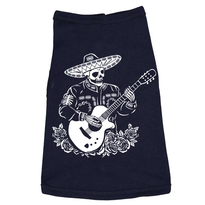 Mariachi Skeleton Guitar Racerback Doggie Tank