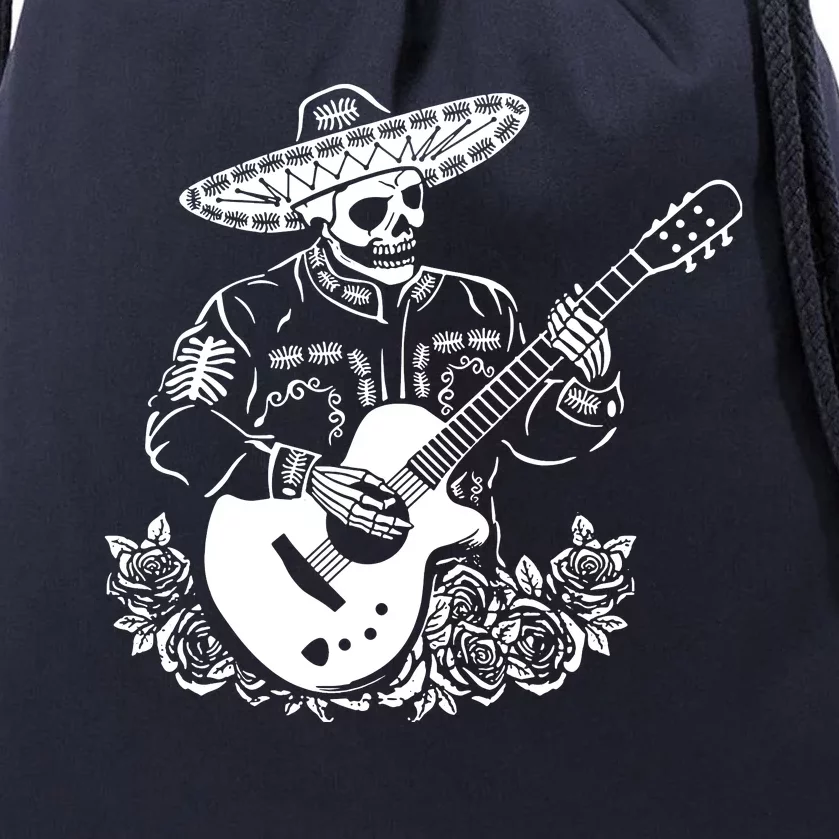 Mariachi Skeleton Guitar Racerback Drawstring Bag