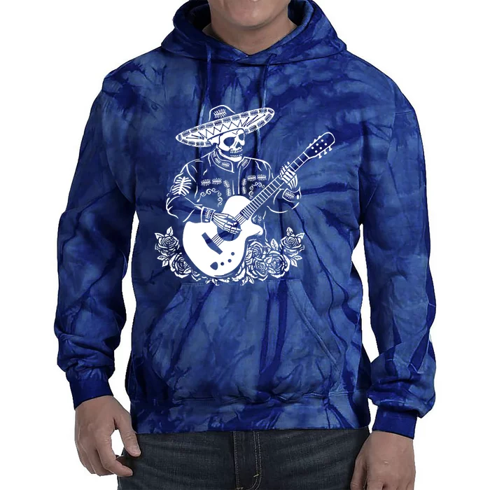 Mariachi Skeleton Guitar Racerback Tie Dye Hoodie