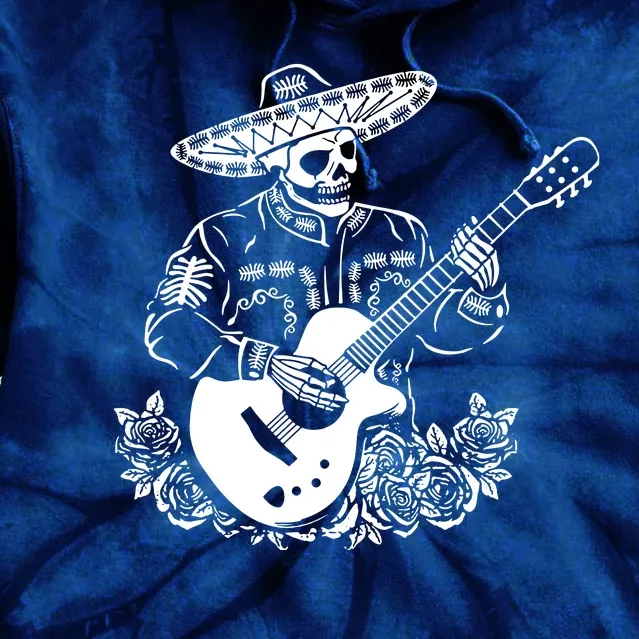 Mariachi Skeleton Guitar Racerback Tie Dye Hoodie