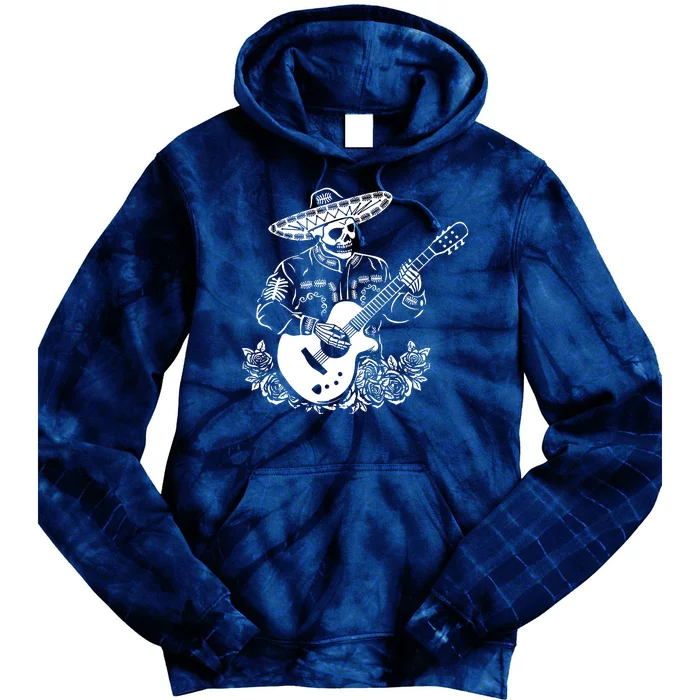 Mariachi Skeleton Guitar Racerback Tie Dye Hoodie