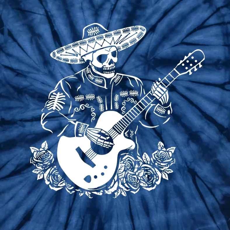 Mariachi Skeleton Guitar Racerback Tie-Dye T-Shirt