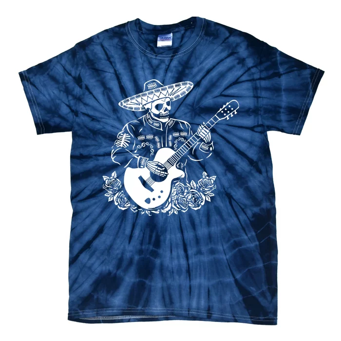 Mariachi Skeleton Guitar Racerback Tie-Dye T-Shirt