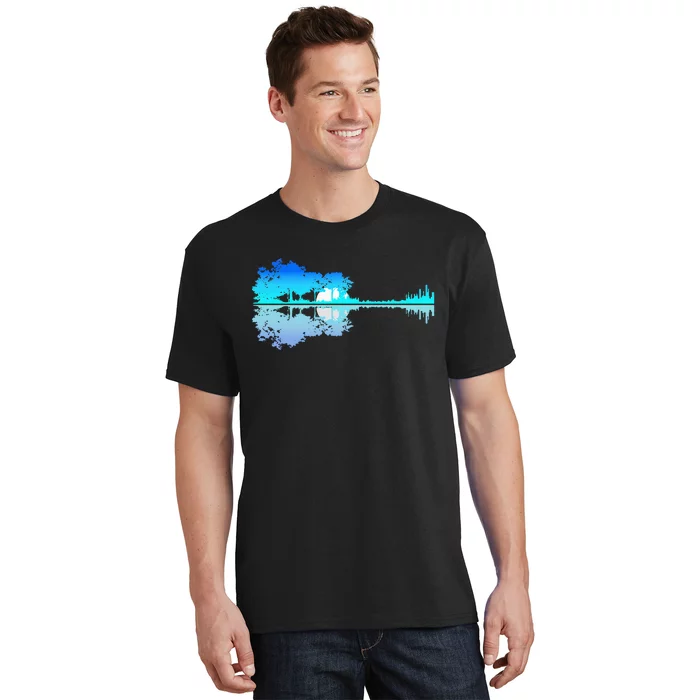 Musical Serenade Guitar Lake Shadow Melody T-Shirt