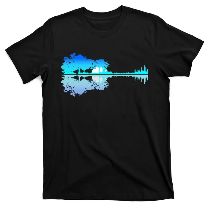 Musical Serenade Guitar Lake Shadow Melody T-Shirt