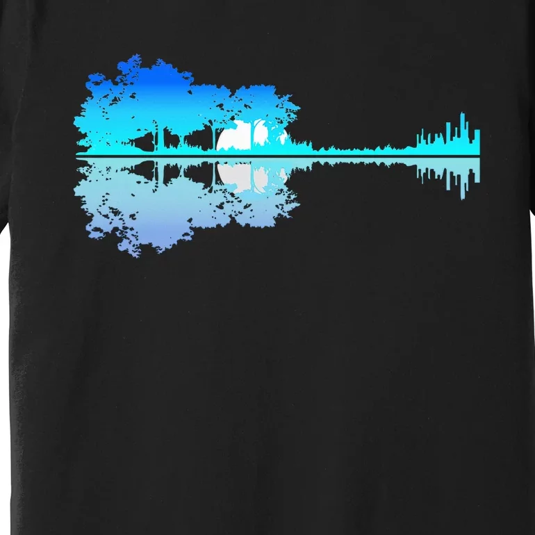 Musical Serenade Guitar Lake Shadow Melody Premium T-Shirt