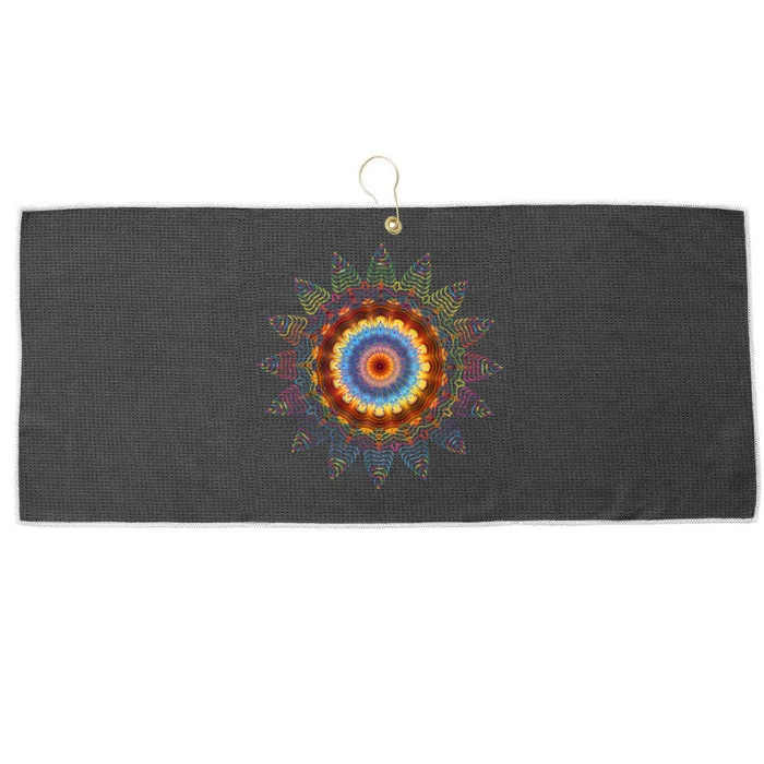 Mandala Sacred Geometry Prana Art Yoga Mantra Om Good Vibe Large Microfiber Waffle Golf Towel