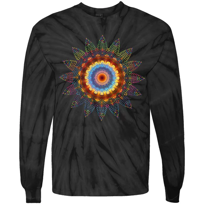 Mandala Sacred Geometry Prana Art Yoga Mantra Om Good Vibe Tie-Dye Long Sleeve Shirt